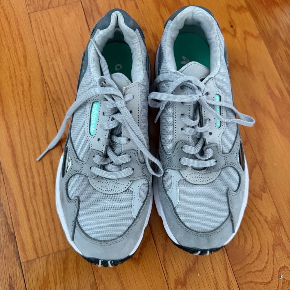 Adidas Originals Falcon Gray Sneakers Women’s Size 7.5 Retro Running Shoe - Picture 7 of 11